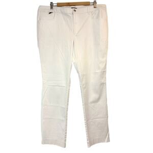 Lauren Ralph Lauren Women's White 5 Pockets Mid Rise Straight Chino Pants18